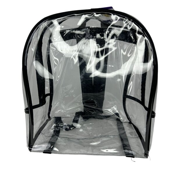 Clear Waterproof Backpack Security Approved Bookbag Black Trim Vinyl PVC - Picture 8 of 8